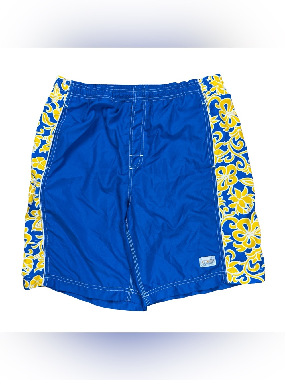 Vintage Y2K Ocean Pacific OP Floral Surf Style Blue Board Shorts Size M